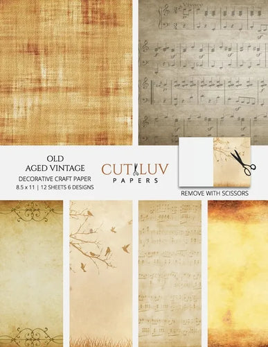 Old Aged Vintage Decorative Craft Paper: Scrapbooking Pages Design Paper for Printmaking, Collage, Papercrafts, Cardmaking, DIY Crafts - Paperback