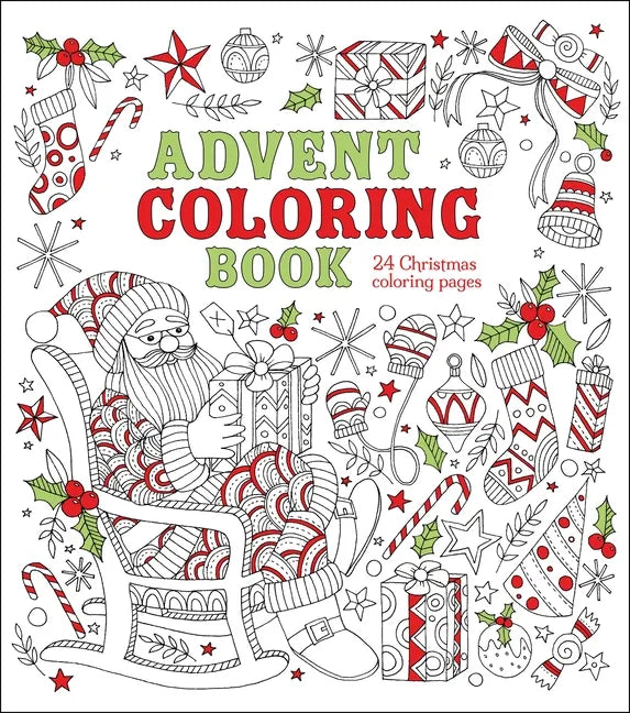 Advent Coloring Book: 24 Christmas Coloring Pages - Paperback