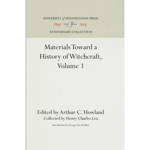 Materials Toward a History of Witchcraft, Volume 1 - Hardcover