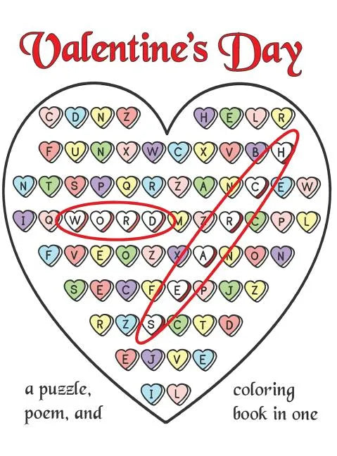 Valentine's Day Word Search: A Puzzle, Poem, and Coloring Book in One - Hardcover