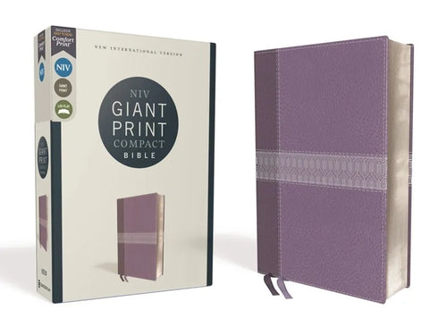 Niv, Giant Print Compact Bible, Leathersoft, Purple, Red Letter Edition, Comfort Print - Imitation Leather