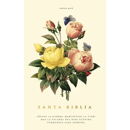 Rvr60, Santa Biblia, Premio Y Regalo, Letra Grande, Tapa Dura, Floral, Palabras de Jesús En Rojo, Comfort Print - Hardcover