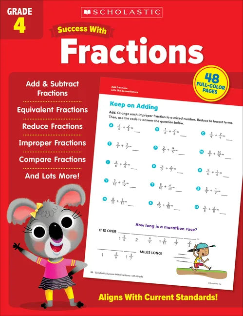 Scholastic Success with Fractions Grade 4 Workbook - Paperback
