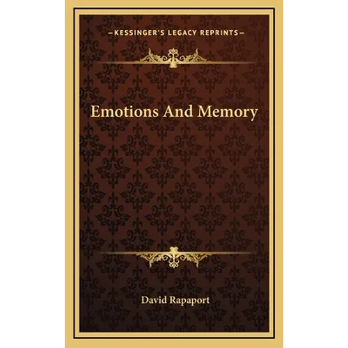 Emotions And Memory - Hardcover