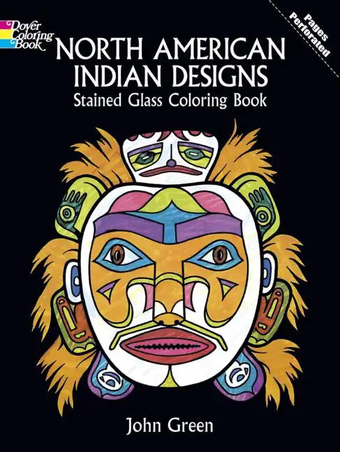 North American Indian Designs Stained Glass Coloring Book - Paperback