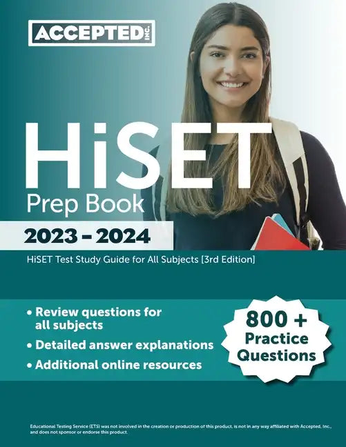 HiSET Prep Book 2023-2024: 800+ Practice Questions, HiSET Test Study Guide for All Subjects - Paperback