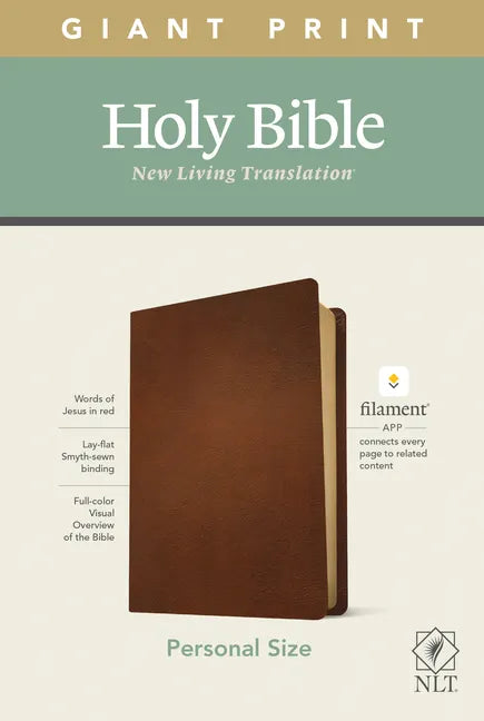 NLT Personal Size Giant Print Bible, Filament Enabled Edition (Genuine Leather, Brown) - Leather