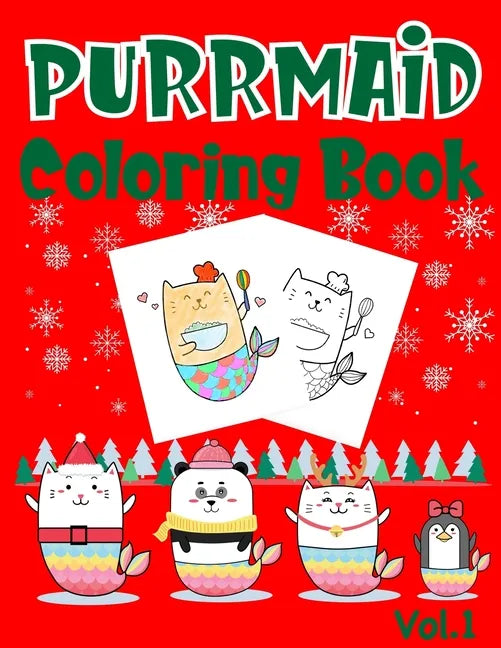 Purrmaid Coloring Book: Christmas (Xmas) And Birthday Gifts For Girl - Paperback