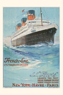 Vintage Journal Paris, French Ocean Liner - Paperback