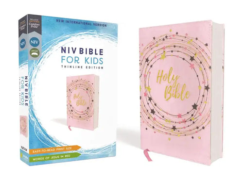 Niv, Bible for Kids, Flexcover, Pink/Gold, Red Letter, Comfort Print: Thinline Edition - Paperback