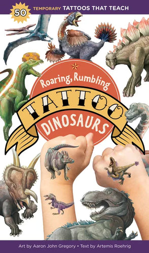 Roaring, Rumbling Tattoo Dinosaurs: 50 Temporary Tattoos That Teach - Paperback