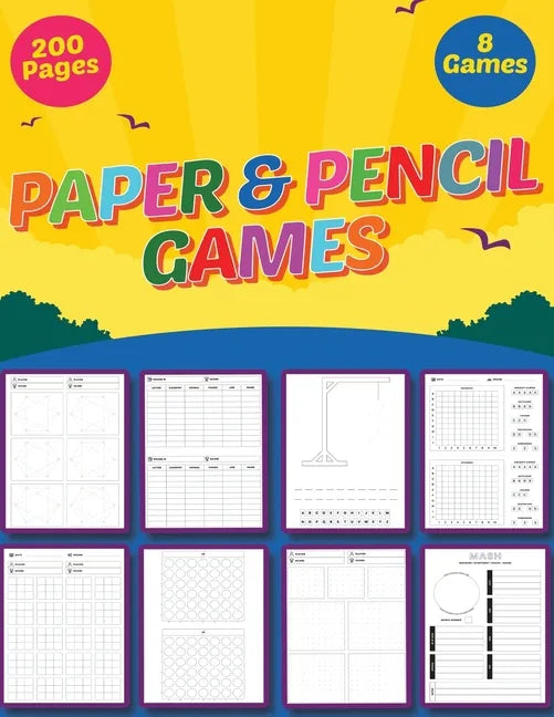 Pencil and Paper Games: Multiplayer Activity Book - Fun games to play while you are traveling - Ultimate Activity Book For Kids and Adults - 8 - Paperback
