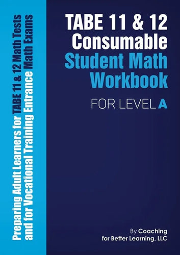 TABE 11 and 12 Consumable Student Math Workbook for Level A - Paperback