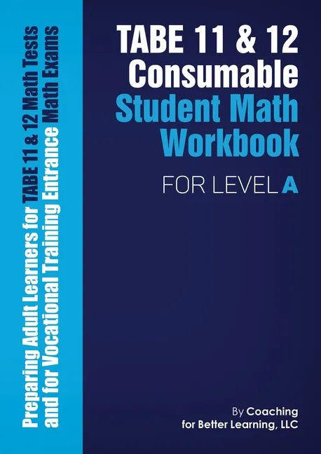 TABE 11 and 12 Consumable Student Math Workbook for Level A - Paperback