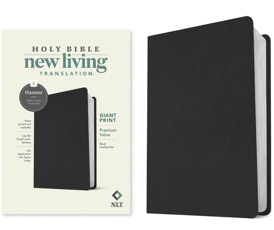 NLT Giant Print Premium Value Bible, Filament-Enabled Edition (Leatherlike, Black) - Imitation Leather