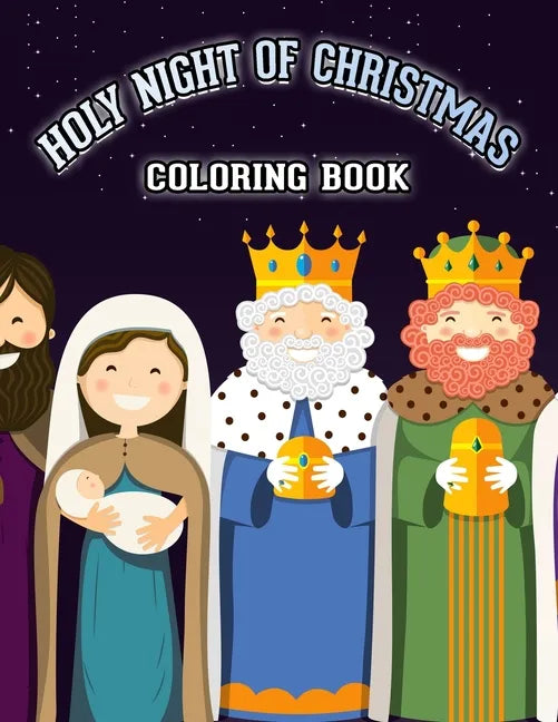 Holy Christmas Night Coloring Book: Religious Christmas Coloring Book for Kids Fun Children's Christmas Gift - Paperback