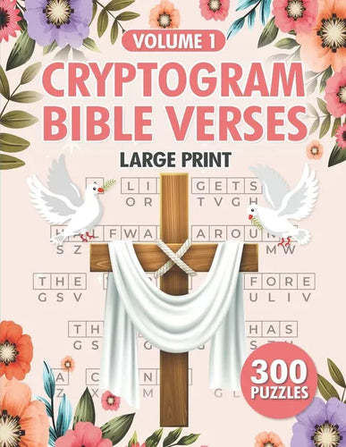 Cryptogram Bible Verses: 300 Large Print Christian Cryptograms Puzzle for Adults Vol 1 - Paperback