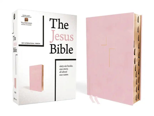 The Jesus Bible, NIV Edition, Leathersoft Over Board, Pink, Indexed, Comfort Print - Hardcover