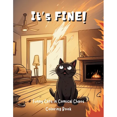 It's Fine!: Funny Cats in Comical Chaos Coloring Book For Adults - Paperback