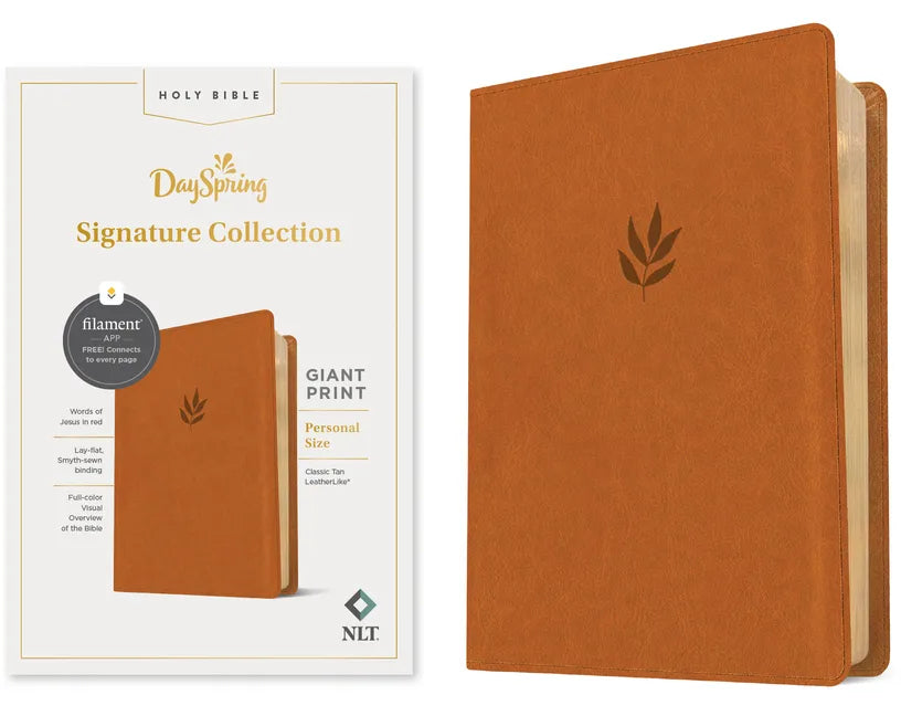 NLT Personal Size Giant Print Bible, Filament-Enabled Edition (Leatherlike, Classic Tan, Red Letter): Dayspring Signature Collection - Imitation Leather
