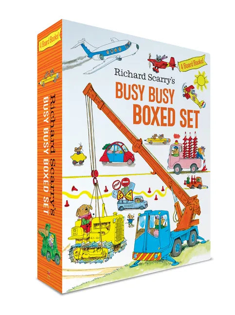 Richard Scarry's Busy Busy Boxed Set: Busy Busy Airport; Busy Busy Cars and Trucks; Busy Busy Construction Site; Busy Busy Farm - Hardcover