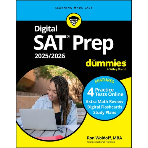 Digital SAT Prep 2025/2026 for Dummies: Book + 4 Practice Tests + Flashcards Online - Paperback