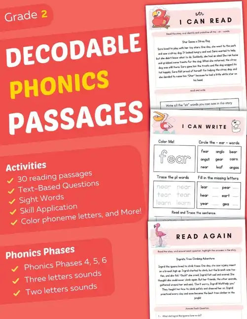 Decodable Phonics Passages Grade 2: Strengthen Reading and Comprehension Skills for Kids, Fun and Engaging Decodable Texts and More with Phonics and S - Paperback