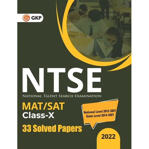 Ntse 2021-22: Class 10th (MAT + SAT) - 33 Solved Papers - Paperback