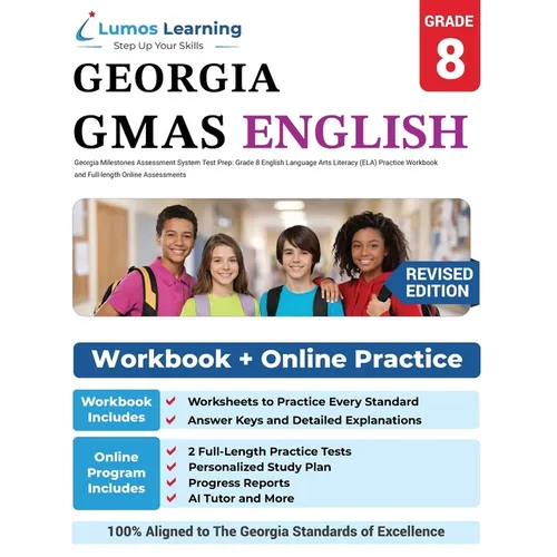 Georgia Milestones Assessment System Test Prep: Grade 8 English Language Arts Literacy (ELA) Practice Workbook and Full-length Online Assessments: GMA - Paperback