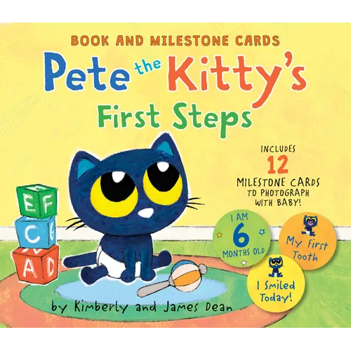 Pete the Kitty's First Steps: Book and Milestone Cards - Board Book