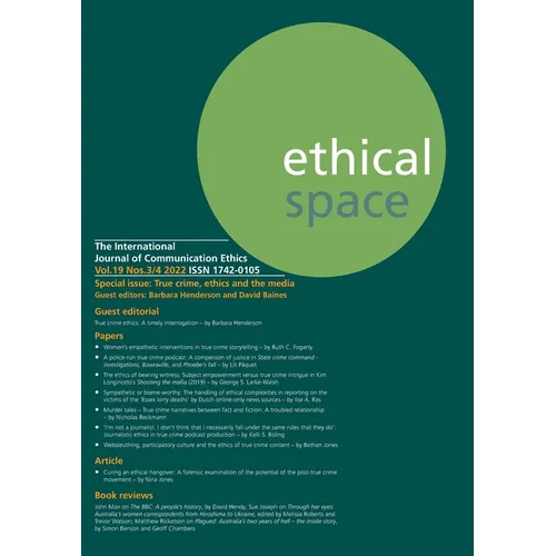 Ethical Space Vol. 19 Issue 3/4 - Paperback