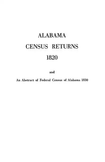 Alabama Census Returns 1820 - Genealogical Publishing - Paperback