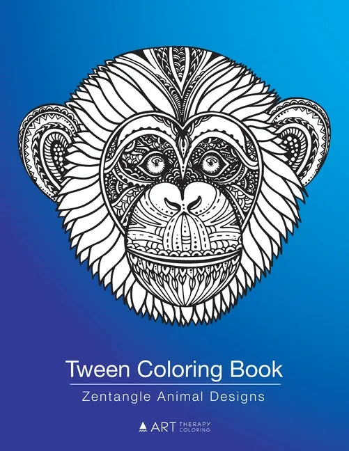 Tween Coloring Book: Zentangle Animal Designs: Detailed Zendoodle Pages For Boys, Girls, Ages 8-12, Stress Relieving Intricate Drawings, Co - Paperback