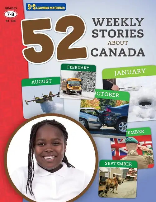 52 Weekly Nonfiction Stories About Canada Grades 7-8 - Paperback