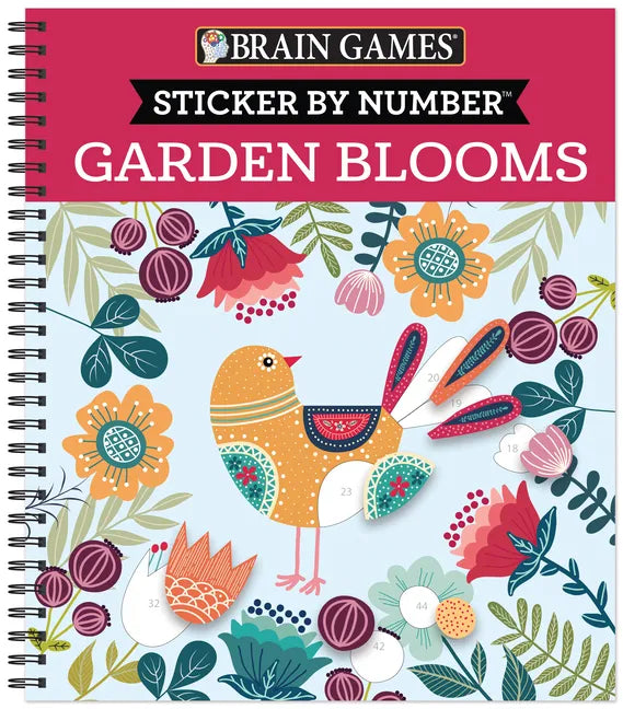 Brain Games - Sticker by Number: Garden Blooms - Spiral