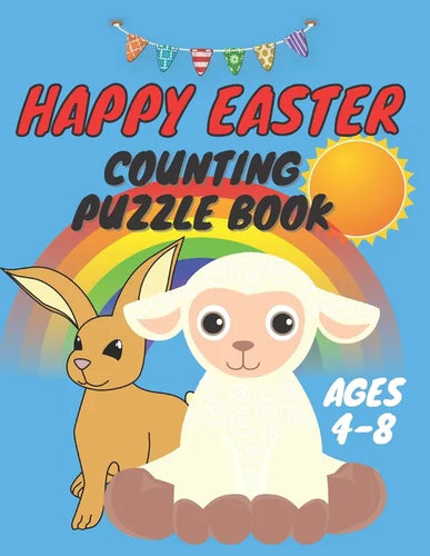 happy easter counting puzzle book: A Fun Guessing Game Book for kids - Fun & Interactive Picture Book for Preschoolers and Toddlers - easter coloring - Paperback