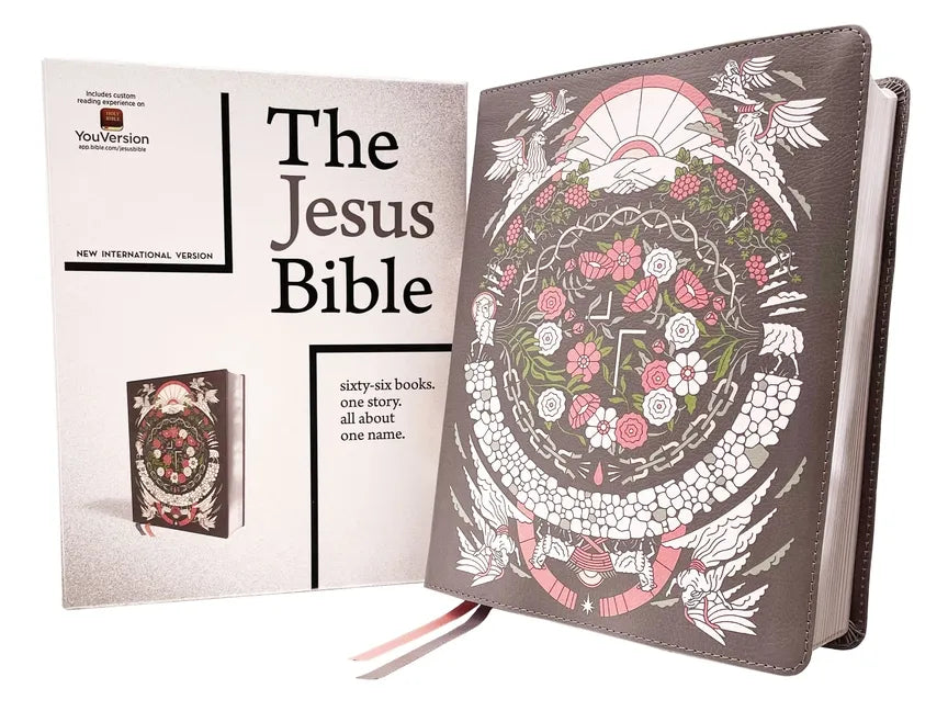 The Jesus Bible Artist Edition, Niv, Leathersoft, Gray Floral, Comfort Print - Imitation Leather
