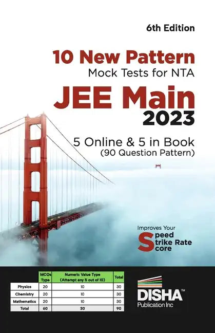 10 New Pattern Mock Tests for NTA JEE Main 2023 - 5 Online & 5 in Book (90 Question pattern) 6th Edition Physics, Chemistry, Mathematics - PCM Optiona - Paperback