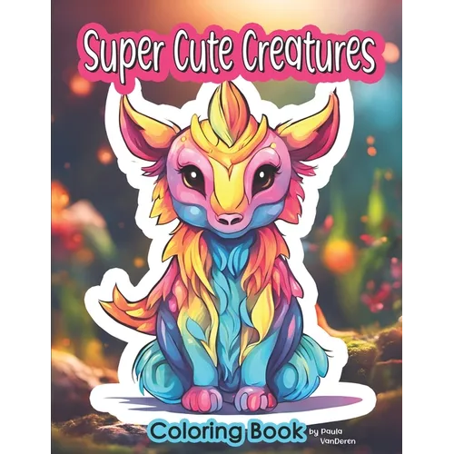 Coloring Book Super Cute Creatures: Charming Animals to color for Teen and Adults - Paperback