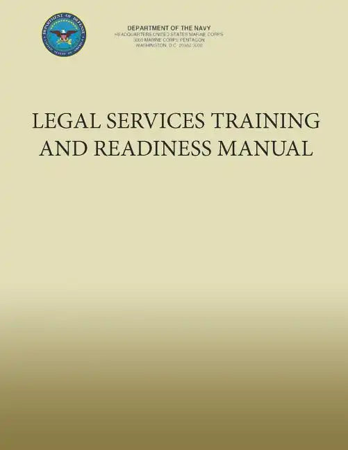 Legal Services Training and Readiness Manual - Paperback