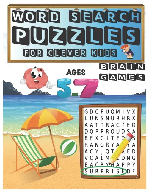 Word Search Puzzles For Clever Kids: Easy Word Search From Kindergarten To 1st grade level Ages 5-7 (8.5