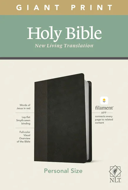 NLT Personal Size Giant Print Bible, Filament Enabled Edition (Red Letter, Leatherlike, Black/Onyx) - Imitation Leather