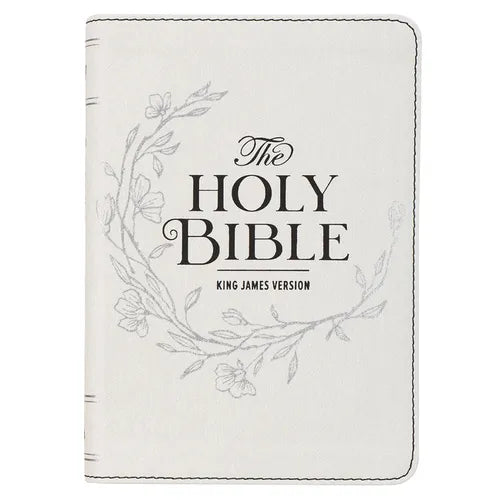 KJV Bible Compact Large Print Faux Leather White - Leather