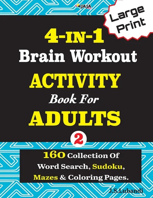 4-IN-1 Brain Workout ACTIVITY Book For ADULTS - Paperback