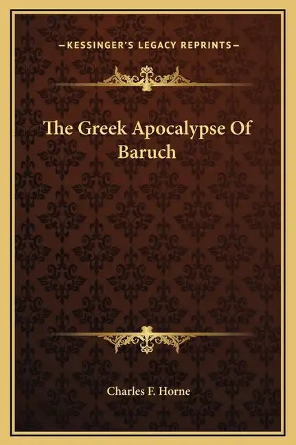 The Greek Apocalypse of Baruch - Hardcover