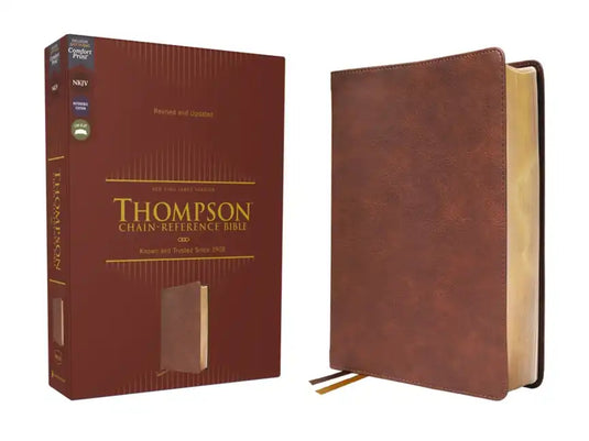 Nkjv, Thompson Chain-Reference Bible, Leathersoft, Brown, Red Letter, Comfort Print - Imitation Leather