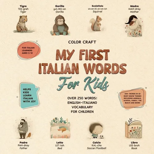 My First Italian Words Book For Kids: English-Italiano for Young Learners Aged 2-10, With 250+ illustrations - Paperback