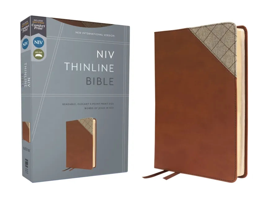 Niv, Thinline Bible, Leathersoft, Brown, Red Letter, Comfort Print - Imitation Leather
