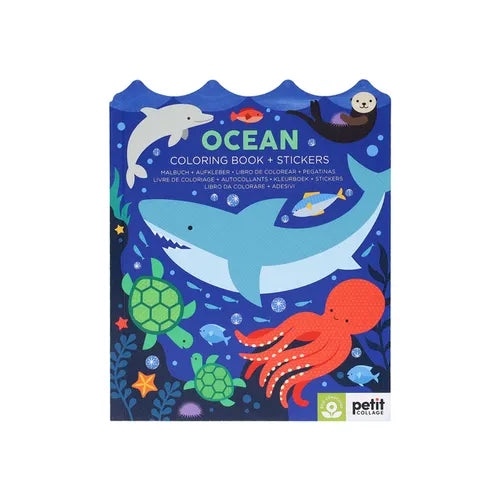 Ocean Coloring Book + Stickers - Paperback