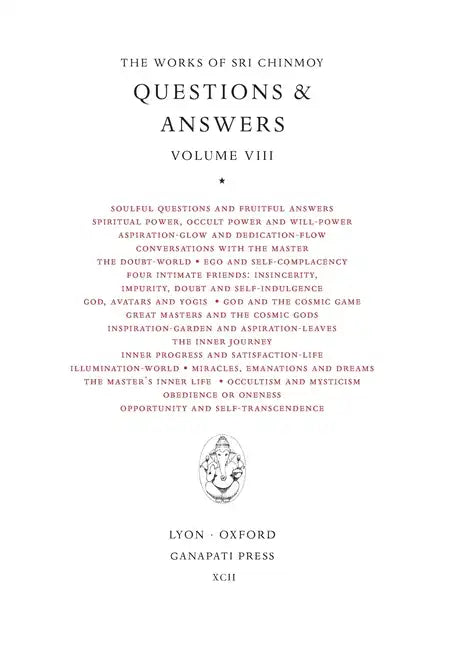 Sri Chinmoy: Answers VIII - Hardcover